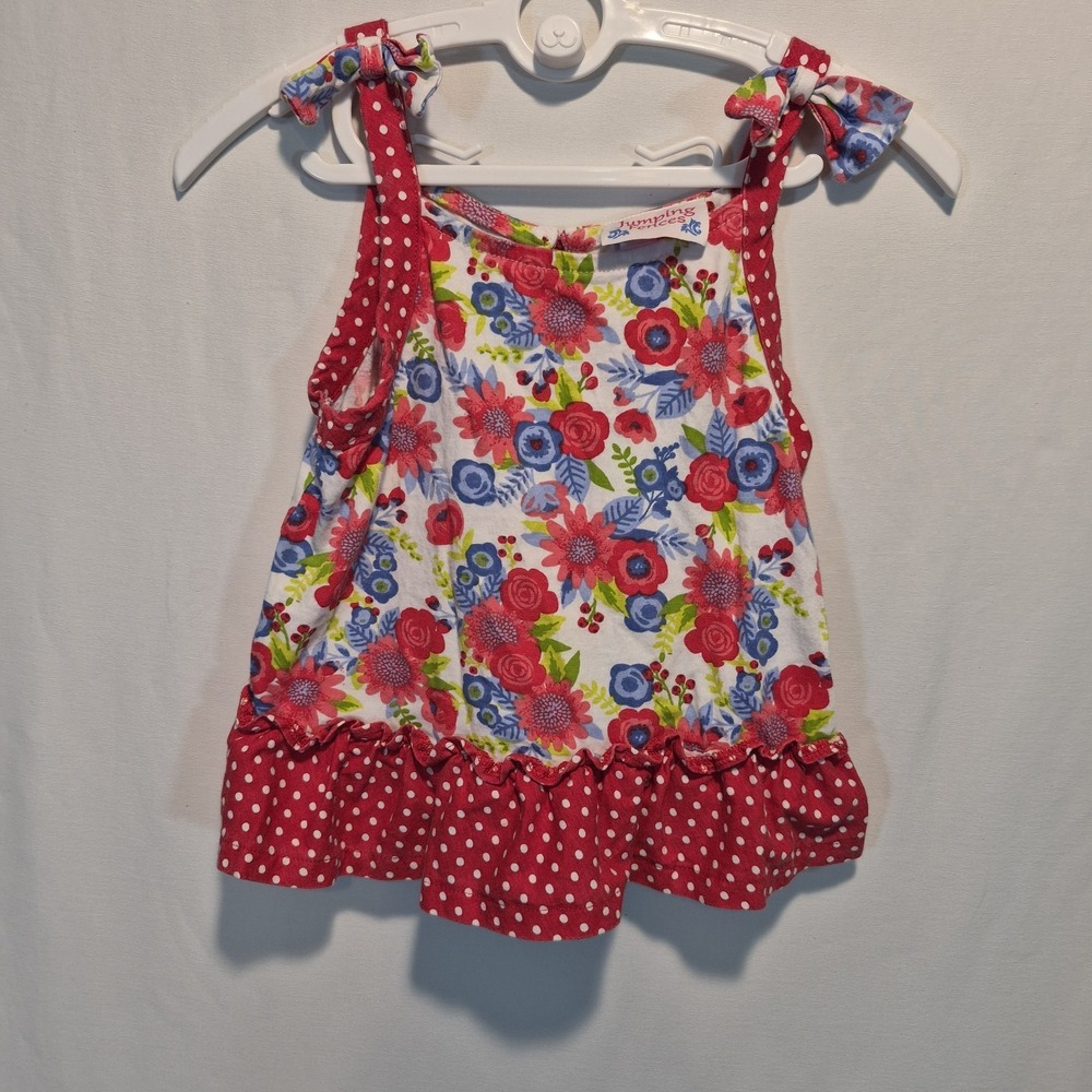 Jumping Fences Girls 6 Cotton Floral Ruffle Top Whimsical Cottagecore Girly